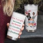 Personalized Bestie Quote Our Laughs Are Limitless Our Memories Are Countless Our Friendship Is Endless 20oz Tumbler Friend Gifts Daily Use
