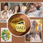 Personalized Engraved Monogramn Men's Locket Watchband Ring with Photo Memorial Birthday Father's Day Gift for Him