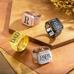 Personalized Engraved Monogramn Men's Locket Watchband Ring with Photo Memorial Birthday Father's Day Gift for Him