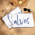 Personalised Quick Dry Oversized Microfiber Beach Towel with Name Set of 2 Honeymoon Wedding Summer Holiday Gift for Couple