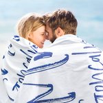 Personalised Quick Dry Oversized Microfiber Beach Towel with Name Set of 2 Honeymoon Wedding Summer Holiday Gift for Couple