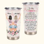 Personalised Bestie Quote To My Besties You'll Always by My Side When Times Get Hard 20oz Tumbler Gift for Friends Graduation