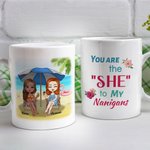 Personalized Bestie Quotes Sister You Are The SHE Summer Vocation Beach White Ceramic Mug Coffee Mug