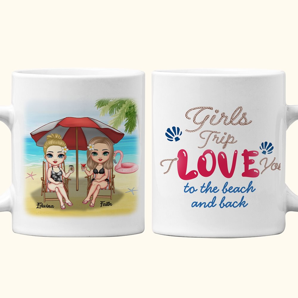 Mug en céramique blanc pour le bureau et la maison, personnalisé Bestie Quotes Girls Trip Love You Sisters Forever Summer