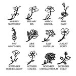 Collier Prénom Fête des Mères Personnalisé avec Fleur et Pierre de Naissance Bijoux en Argent Sterling Cadeau Anniversaire Fête pour Femme