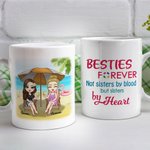 Henkilökohtainen Bestie lainausmerkit ikuisesti ei sisaret veren mutta sisaret veren rannalla valkoinen keraaminen muki syntymäpäivät kahvimuki