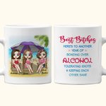 Personalisierte Bestie Zitate beste Schwestern Berufung Sommer für immer Liebe weißer Keramikbecher Geburtstage für Büro und Zuhause