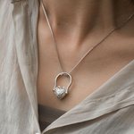 Personalisierte Liebe Biene Wabe Edelstein Foto Anhänger Ring Halskette Geschenk für Freundin Mama Familie Mitglied