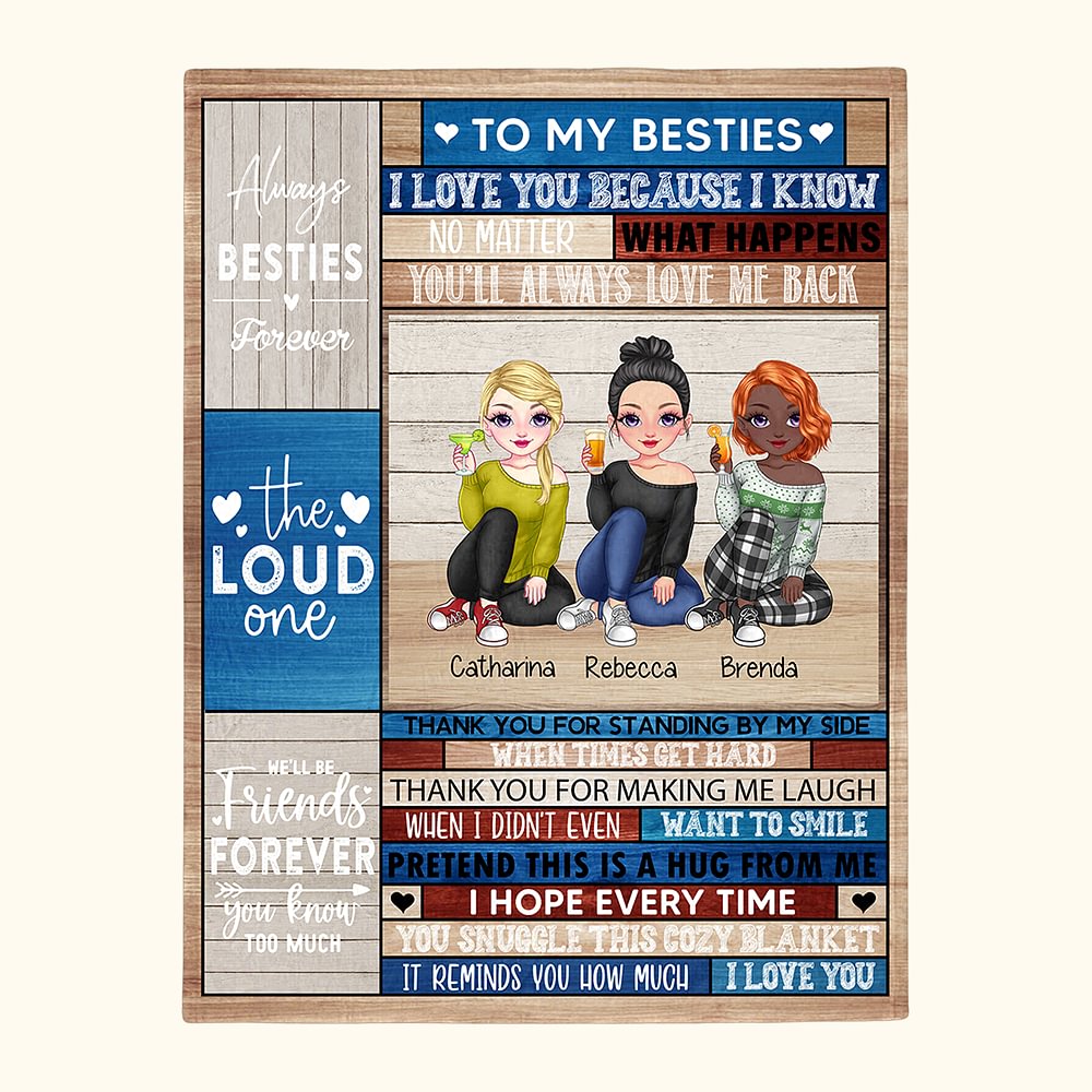 Personnalisé Soul Sisters Celebrate Always Besties Forever To My Bestie Blanket Anniversary Gift Décoration de canapé