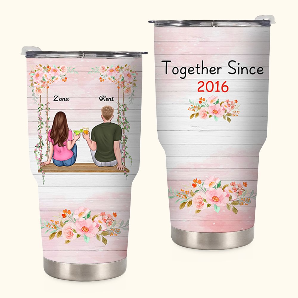Scène de Mariage Personnalisée Registre d'Amour Couple Ensemble Depuis...  Gobelet 30oz Cadeau d'anniversaire