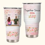 Personalized Wedding Scene Love Record Couple Together Since...  30oz Tumbler Anniversary Gift