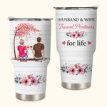 Marito e moglie in vacanza sotto l'albero dell'amore: tumbler da 30 oz. Regalo per l'anniversario Regalo di coppia per la Giornata della Memoria