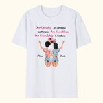 Personalisierte Unser Lachen sind grenzenlos Unsere Freundschaft ist endlos Bestie Zitate T-shirt Freundschaft Geschenke für Frauen
