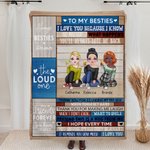 Personalized Soul Sisters Celebrate Always Besties Forever To My Bestie Blanket Anniversary Gift Couch Decoration