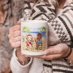 Personalized Bestie Quotes Sisters by Heart Forever Vocation Beach White Ceramic Mug Anniversaries C-type Handle
