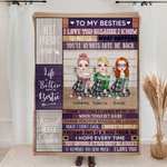 Personalizado Mejores Amigos La vida es mejor con Besties Buenos Amigos Sentados Juntos Manta Aniversario Regalo Cama