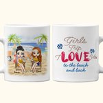 Personalisierte Bestie Zitate Mädchen Reise Liebe einander Strand Berufung Sommer weißer Keramik-Becher Urlaub C-Typ Griff