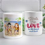 Personalisierte Bestie Zitate Mädchen Reise Liebe einander Strand Berufung Sommer weißer Keramik-Becher Urlaub C-Typ Griff