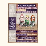 Personalizado Mejores Amigos La vida es mejor con Besties Buenos Amigos Sentados Juntos Manta Aniversario Regalo Cama