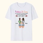 Maglietta personalizzata Partners In Crime Bestie Quotes Friendship per donne Sisiters Basic Unisex T-Shirt