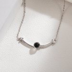 Gepersonaliseerde glimlach projectie foto Sterling zilveren ketting met kubieke zirkoon verjaardag Moederdag cadeau voor haar
