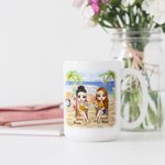 Personalisierte Bestie Zitate Mädchen Reise Liebe einander Strand Berufung Sommer weißer Keramik-Becher Urlaub C-Typ Griff