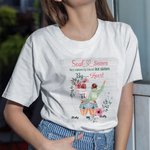 Maglietta personalizzata con citazioni Bestie dell'anima e delle sorelle del cuore per la migliore amica, la sorella, a manica corta.