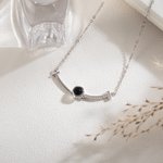 Gepersonaliseerde glimlach projectie foto Sterling zilveren ketting met kubieke zirkoon verjaardag Moederdag cadeau voor haar