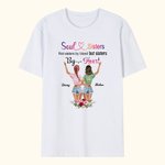 Gepersonaliseerd Ziel en Zussen Niet Zussen Door Bloed Maar Zussen Door Hart Bestie Quotes T-shirt Vriendschapscadeau