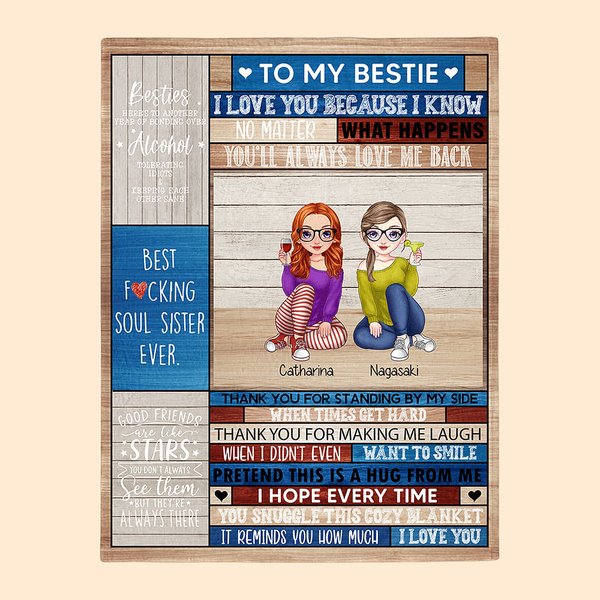 Personalizzato buoni amici sono come le stelle Soul Sisters coperta per Besties regalo divano decorazione casa