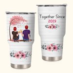 Personnalisé Couple Vacation Natural Scenery with Love Tree 30oz Tumbler Birthday Gift