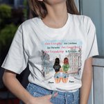 Personalizado Nuestras risas son ilimitadas Bestie Citas Friendship Street Camiseta Regalos para Mujeres Amigos