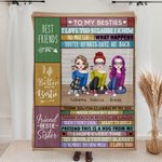 Personnalisé Amis Besties Sisters Celebrate Friendship Drink Blanket Birthday Gifts Anniversary Gifts Best Friends Gifts