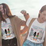 Personalizado Nuestras risas son ilimitadas Bestie Citas Friendship Street Camiseta Regalos para Mujeres Amigos