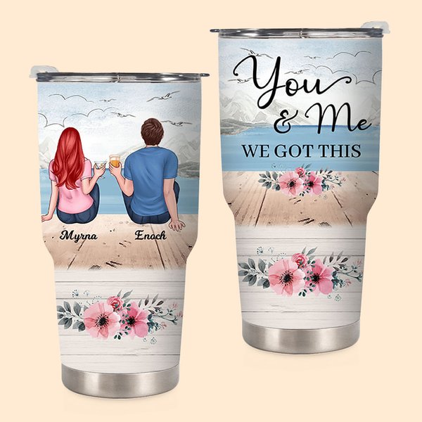 Gepersonaliseerde Seaside Holiday Honeymoon Trip You and Me We Got This 30oz Tumbler Couple Gift