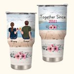 Personalized Beach Holiday Couple Trip with Natural Scenery 30oz Tumbler Couple Memorial Day Gift