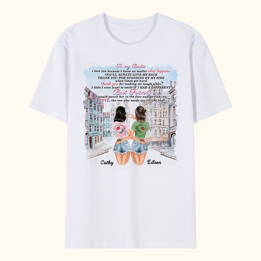 Personalizzato To My Bestie Thank You Best Friend Bestie Quotes T-shirt Friendship Gift Sport