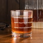 Personalisiertes 295ml Whisky Glas mit Lustiger Fülllinie und Namen Gravur Vatertag Jahrestag Geschenk für Freund Papa Ehemann