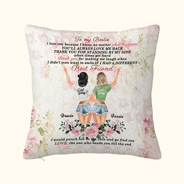 Personalizzato Ti amo perché so che non importa cosa succede, mi amerai sempre di nuovo Copri cuscino Besties regalo Soggiorno Camera da letto Decor