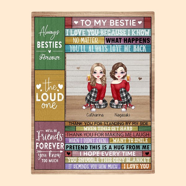 Manta personalizada Best Friends Thank You for Making Me Laugh The Loud One Best Friends Gifts Birthday Gifts