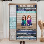 Personalized Best Friends Always Love Me Back Soul Sisters Blanket Thanksgiving Day Gifts Home Bed Decoration