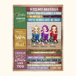 Manta personalizada Besties Forever Cool Girl Soul Sisters To My Bestie Regalos de Navidad Regalos de inspiración