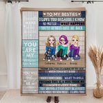 Personalised To My Bestie Thank You for Standing by My Side Soul Sisters Blanket Birthday Anniversary Christmas Gifts for Besties Bed Decoration