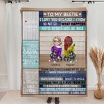 Personalised Thank You for Standing by My Side Soul Sisters Blanket Birthday Gifts Bed Home Decoration