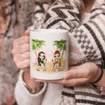 Personalized Bestie Quotes Summer Drink Sisters Friendship White Ceramic Mug Anniversaries 11oz or 15oz