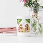 Personalized Best Sisters Friends Love Bestie Quotes Beach White Ceramic Mug Birthdays Dishwasher and Microwave Safe