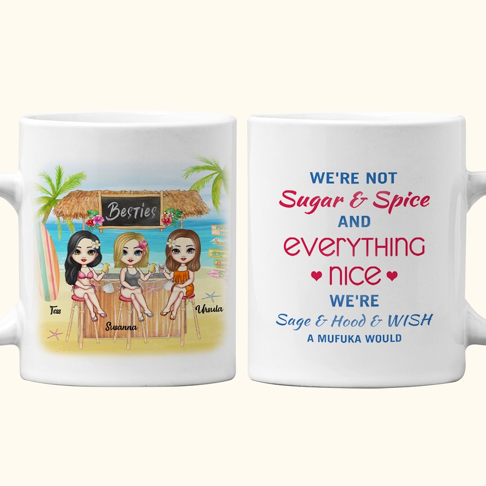 Tasse personnalisée Bestie Quotes Sea Beach Vocation Summer White Ceramic Mug Birthdays Coffee Mug