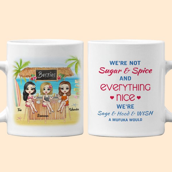 Personalised Bestie Quotes Sea Beach Vocation Summer White Ceramic Mug Birthdays Coffee Mug