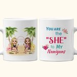 Personalized Best Sisters Friends Love Bestie Quotes Beach White Ceramic Mug Birthdays Dishwasher and Microwave Safe