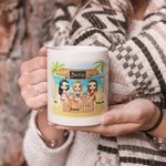 Personalised Bestie Quotes Sea Beach Vocation Summer White Ceramic Mug Birthdays Coffee Mug